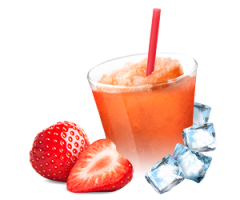 Ingredients for slush and frappé - strawberry