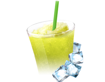 Ingredients for slush and frappé - green apple