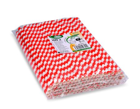 Paper straw - red-white