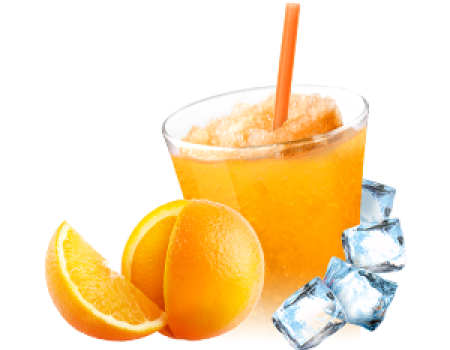 Ingredients for slush and frappé - orange