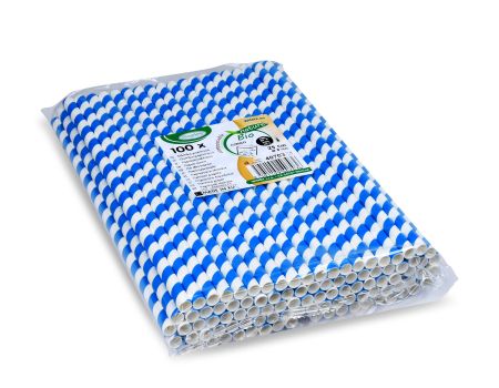 Slamka papierová - modro-biela