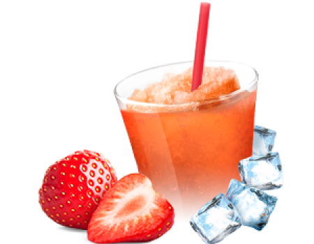 Ingredients for slush and frappé - strawberry