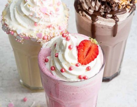 Prášková zmes na výrobu milkshake