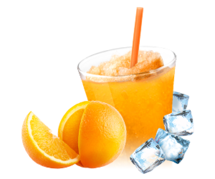 Ingredients for slush and frappé - orange