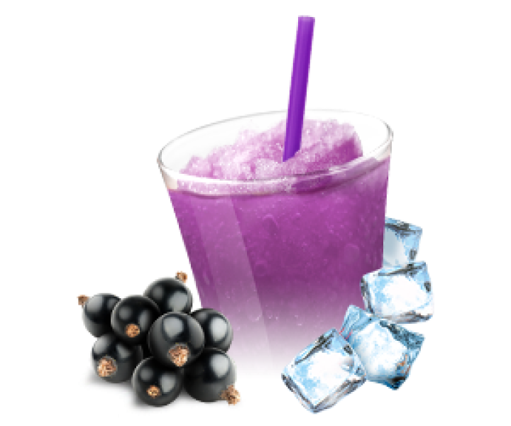 Ingredients for slush and frappé - blackcurrant
