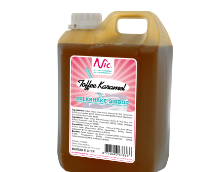 Suroviny na milksake sirup - toffe caramel