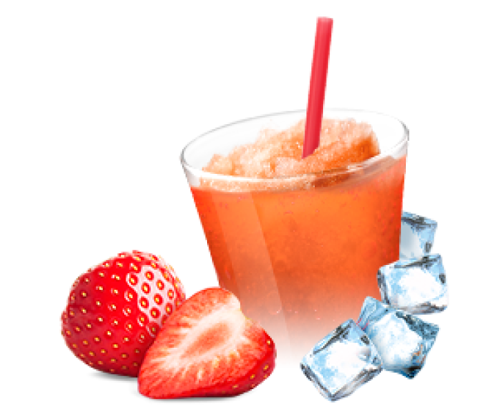 Ingredients for slush and frappé - strawberry