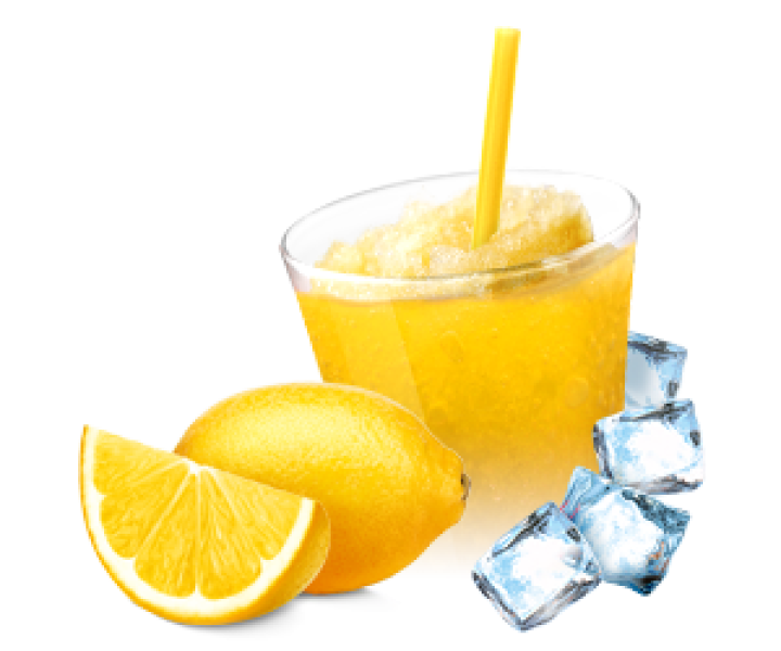 Ingredients for slush and frappé - lemon