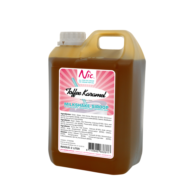 Ingredients for milkshake syrup - toffee caramel
