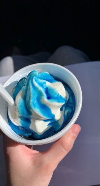 Poleva, topping modrý šmola