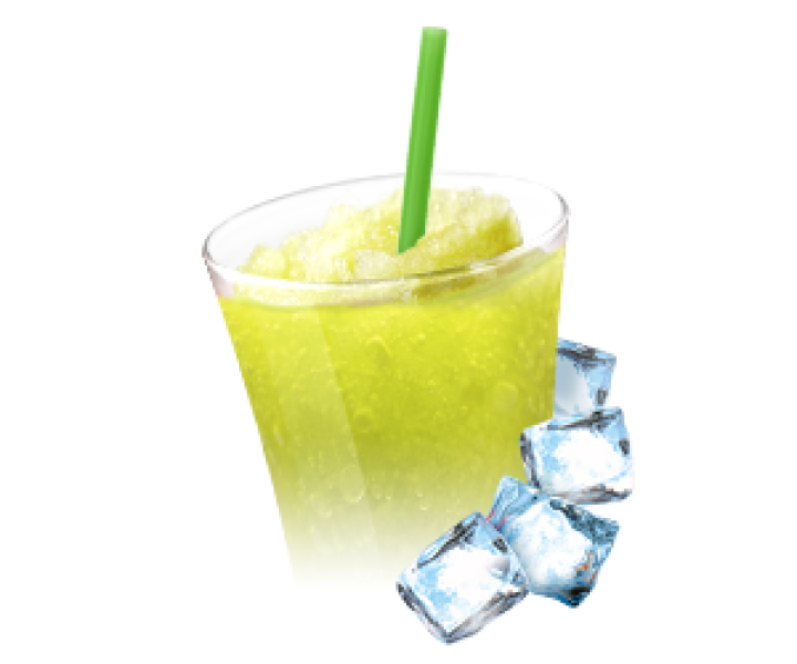 Ingredients for slush and frappé - green apple